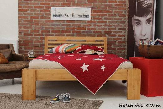 BURMA Bambusbett mit Rückenlehne Melaka 220x220cm