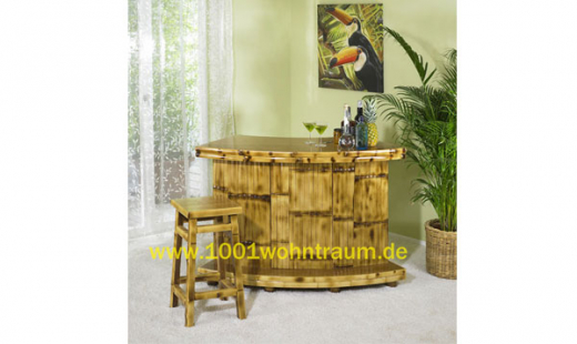 KORALL Bambusbar, Tresen Bambus getigert mit Barhocker!