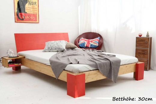 OSAKA Bambusbett mit Rückenlehne Hainan 90x200cm
