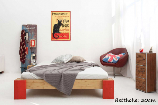 OSAKA Bambusbett ohne Rückenlehne 90x220cm