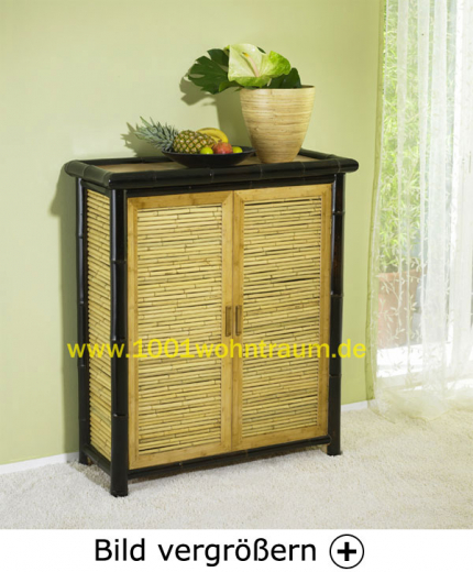 MAYA Bambusschrank zweitürig natur/black!