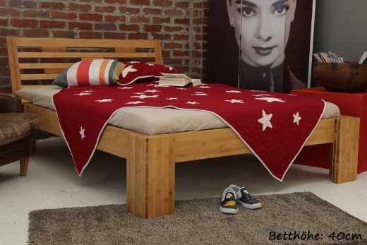 BURMA Bambusbett mit Rückenlehne Melaka 120x220cm