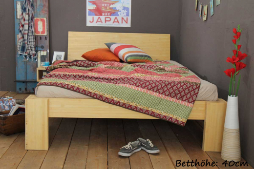 SUVA Bambusbett mit Rückenlehne Hainan 160x220cm