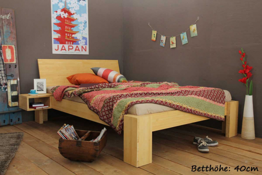 SUVA Bambusbett mit Rückenlehne Hainan 120x220cm