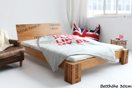OPUS Bambusbett mit Rückenlehne Hainan 200x220cm