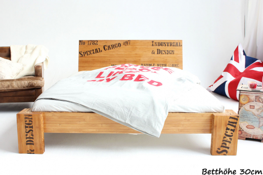 OPUS Bambusbett mit Rückenlehne Hainan 200x220cm