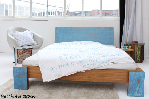 ARUBA Bambusbett mit Rückenlehne Hainan 120x220cm